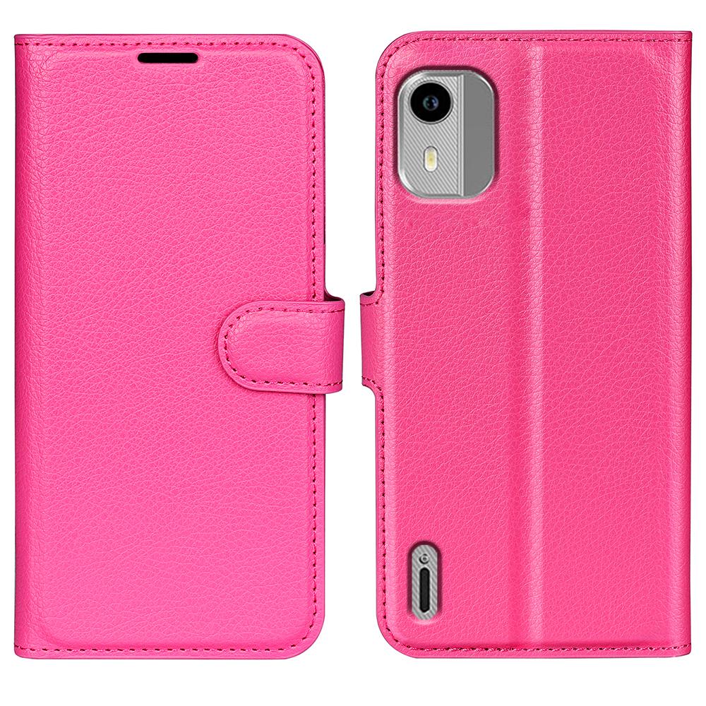 For Nokia C12 4G/C12 Pro/C12 Plus Wallet Litchi Texture Phone Case Anti-Scratch Stand PU Leather Protective Cover