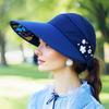 M-2Sun Hat Summer Shade hHt For Women Foldable Sun Protection Beach Large Brimmed Hat UV Protection Cycling Empty Top