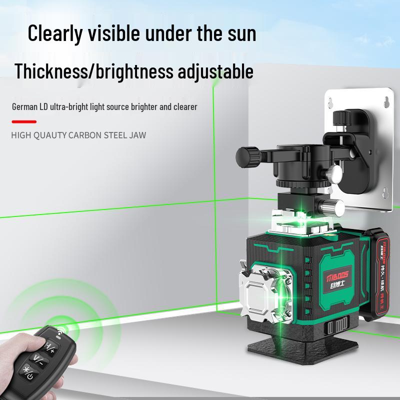 High-Precision Green Light Laser Level for Daytime Use, Strong Adhesion To Walls