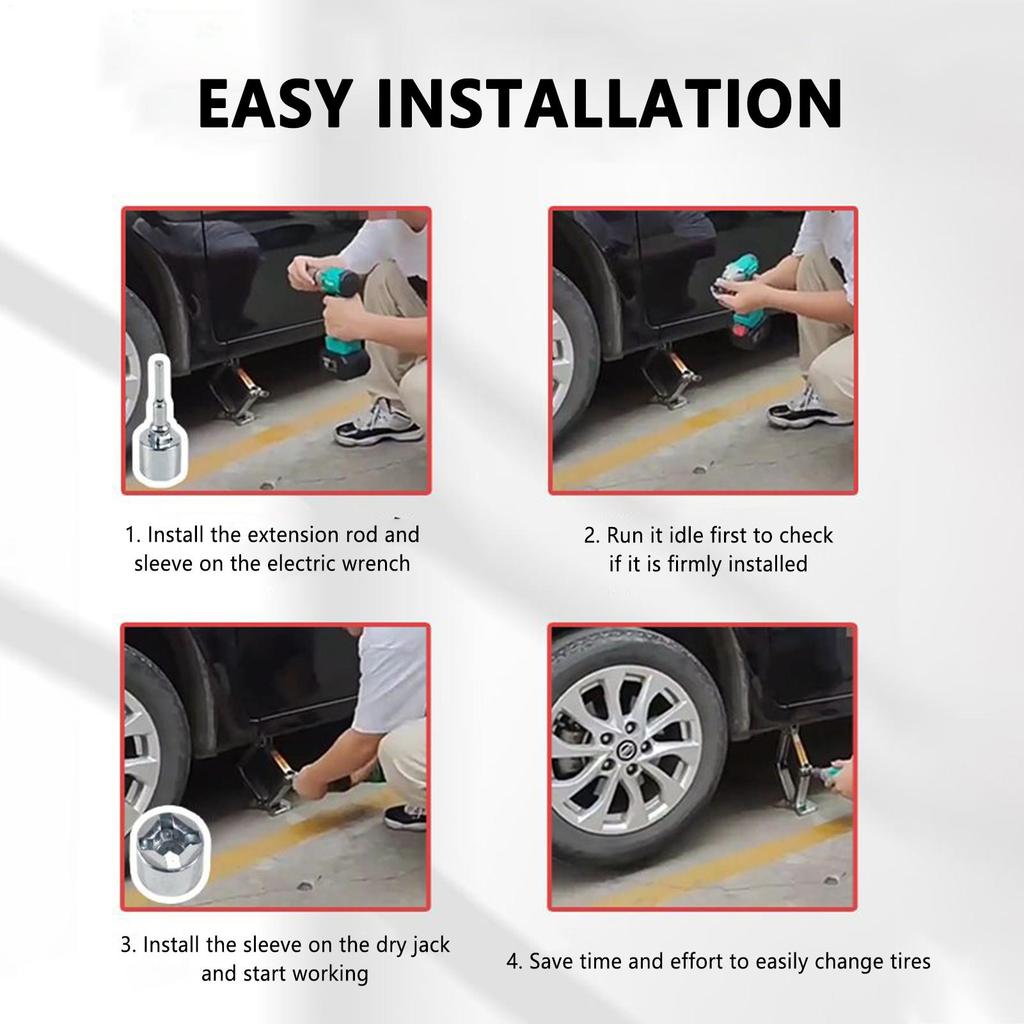 Jack Socket Adapter Rust-Resistant Socket Tool Portable Scissor Jack Adapter For Leveling Towing Trailer Garage Auto Repair