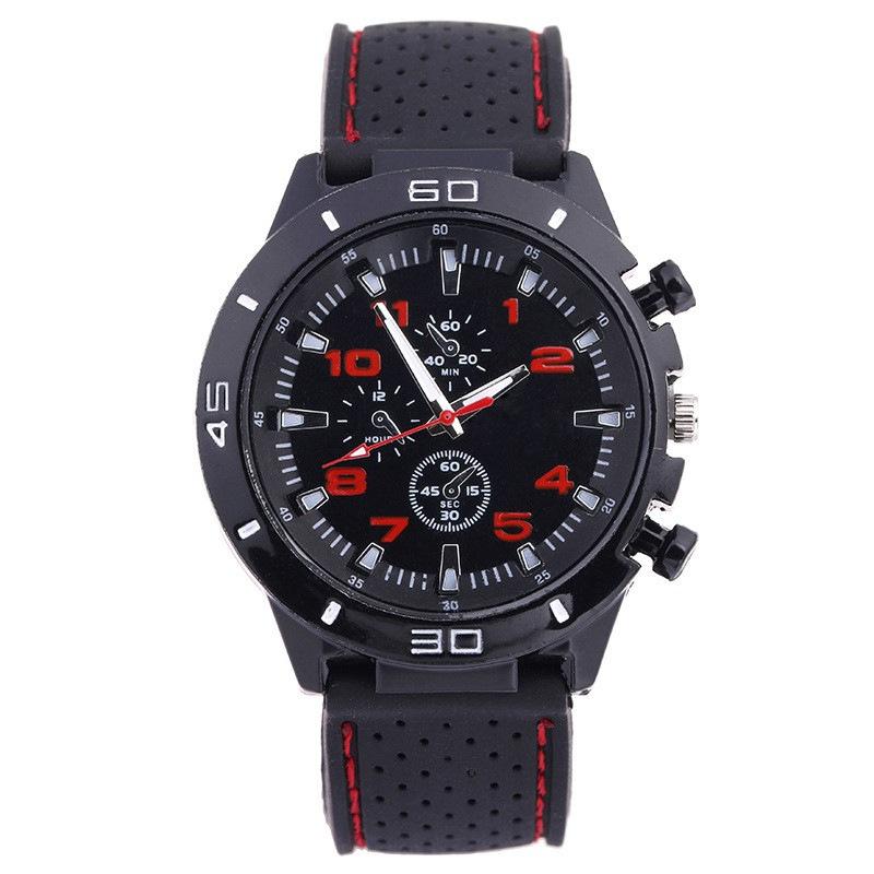 Orologio Sportivo da Uomo alla Moda Cinturino a Linea d'Auto Silicone Orologio per Studenti Orologio al Quarzo