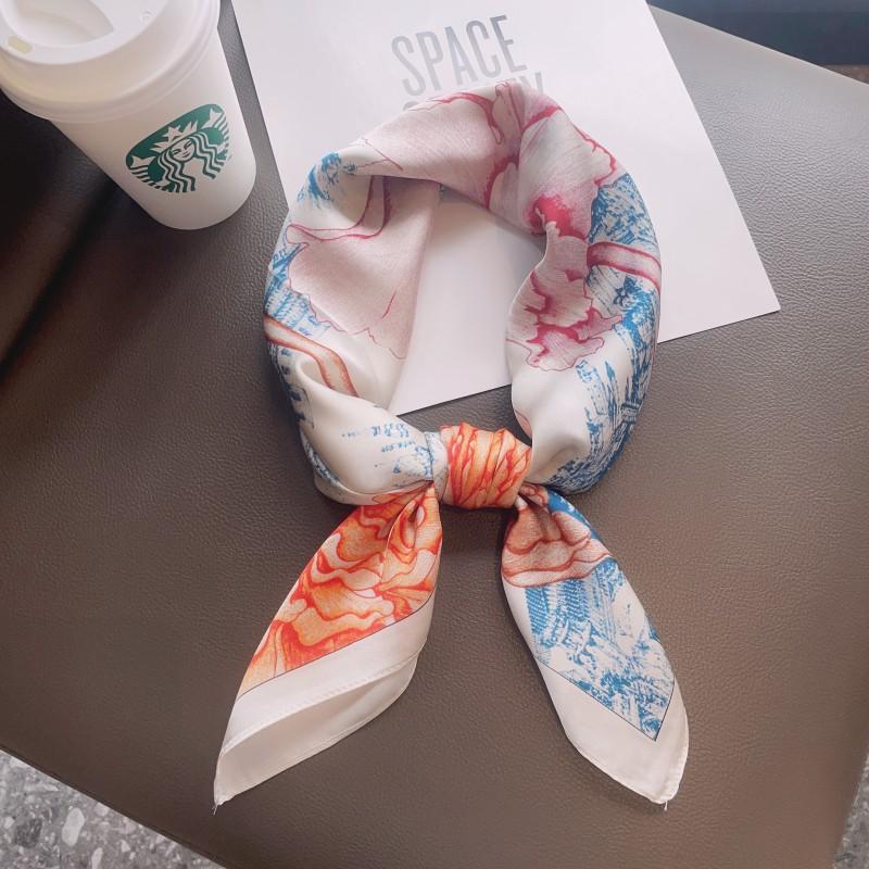 Modenäsduk Halsdukar Kvinnor Fyrkantiga Hradband Små Sjalar Wraps Sacrfs 70x70cm