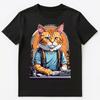 Cute Cashier Cat Graphic Design Unisex T-Shirt