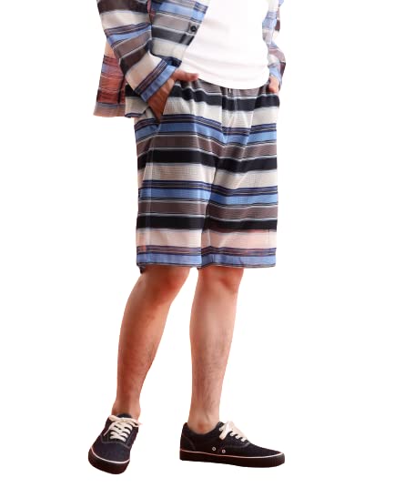 

Шорты мужские сетчатые с узором Schott, размер M (122), Темно-синий в полоску, 782-3113003