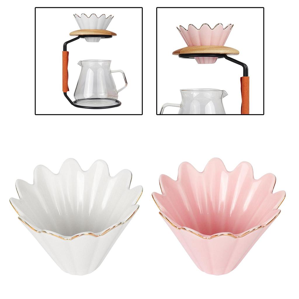 Cone Brewer Reusable Paperless Coffee Filter Cup for office Household white 102mmx80mm