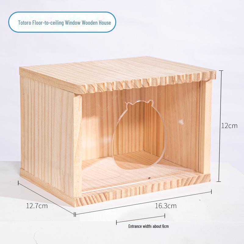 

Схованка для хом яка з масиву дерева та акрилу: Універсальний будиночок Four Seasons