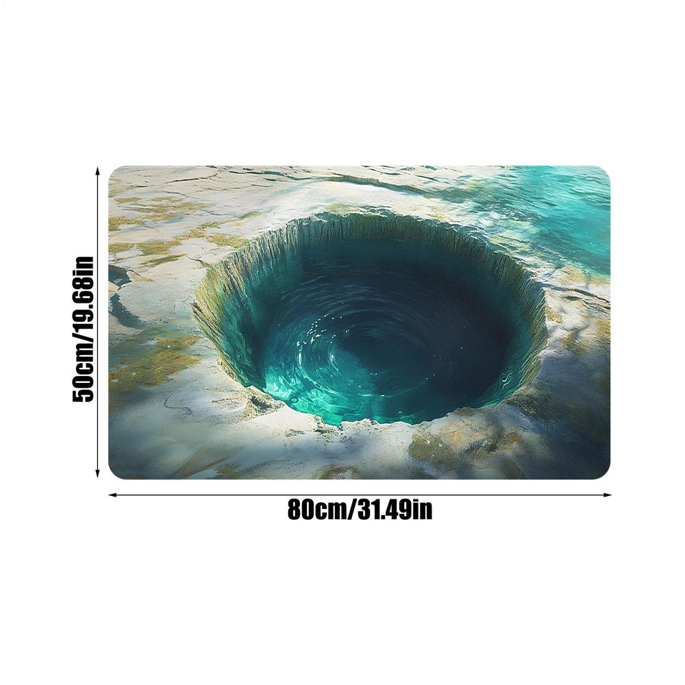 Illusion Rug Realistic Trap Bottomless Hole Door Pad 3D Carpet Rugs For Indoor Outdoor Home Living Room Bedroom Kitchen Bathroom
