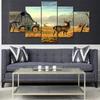 Leinwandbilder Wohnzimmer Wandkunst HD-Drucke 5 Teile Tier Weißwedelhirsche Poster Heimdekoration Bauernhaus Bilder