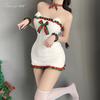 Sex lingerie bear christmas outfit cute maid uniform hip wrap dress pure lust temptation