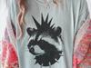 Punk Raccoon Comfort Colors® Tshirt, Retro Y2k Punker Raccoon Shirts, Rocker Shirts, Rock Gifts, Funny Unisex Graphic Shirts
