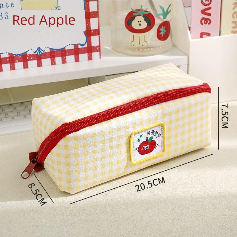 

Three Class Two Big Opening Pencil Case Good-looking Girls Primary School Junior High School 2025 New Arrival Large Capacity Pencil Case Start School Seven layers of large capacity Red Apple