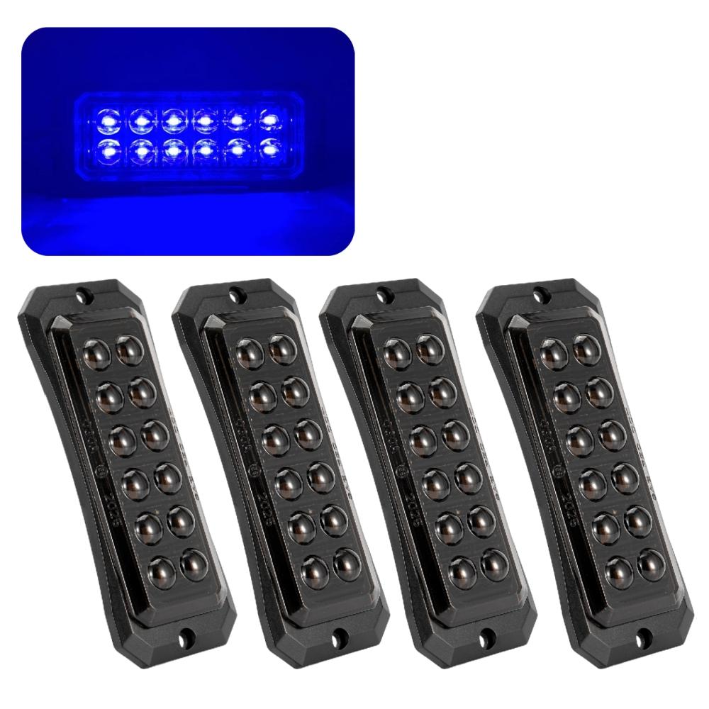 

4 шт. Стробоскоп для прицепа 12 В-24 В 12 светодиодов Фонари для грузовиков Стробоскопы Светодиодный боковой фонарь Аварийный предупреждающий мигающий свет