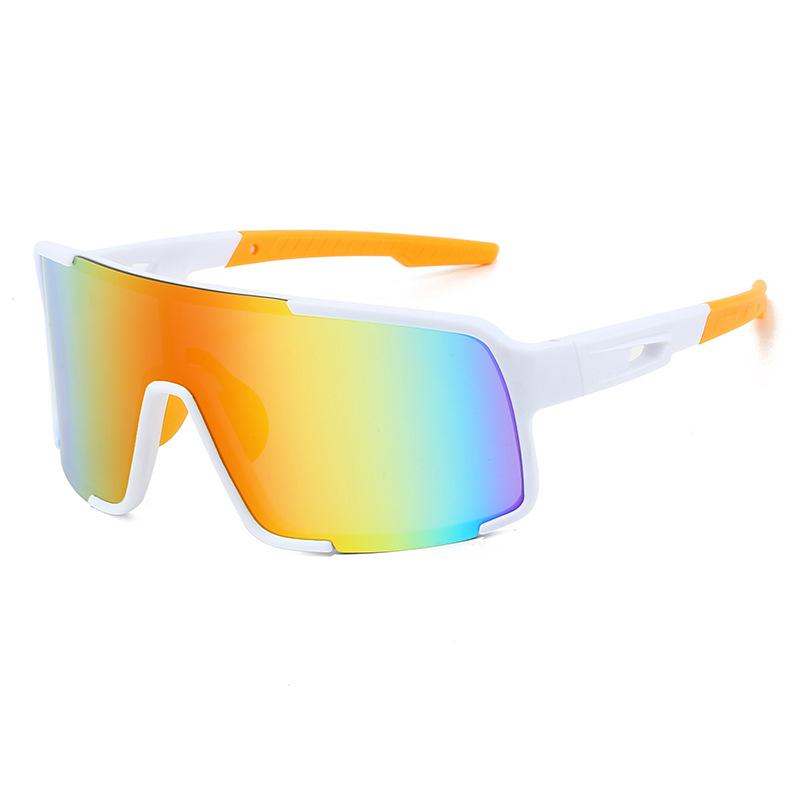Large frame one-piece cycling glasses, the same for men and women, colorful sunscreen and UV protection sunglasses