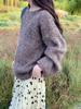 Korean Style Pink Round Neck Long Sleeve Knit Sweater for Women - Autumn/Winter Loose Warm Top
