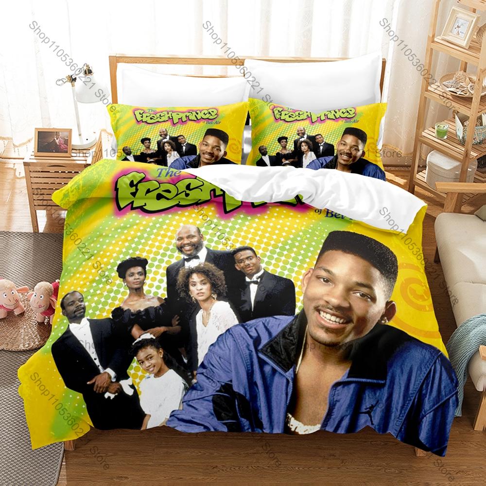 The Fresh Prince of Bel-Air Classic TV Show Print 3PCS Bedding Set Duvet Cover + 2 Pillowcases Soft Bed Linen Bedroom Decor