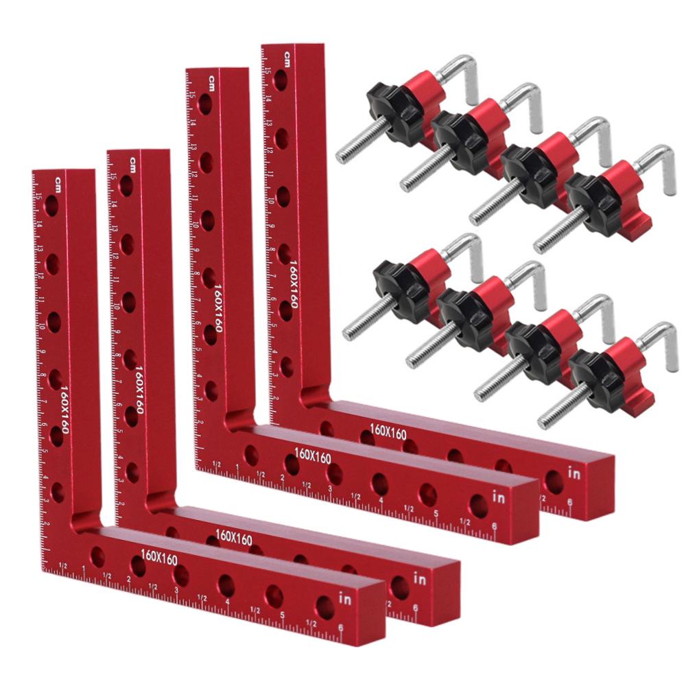 Woodworking Aluminum Alloy 90° Right Angle Clamp Set (3/6/12 pcs)