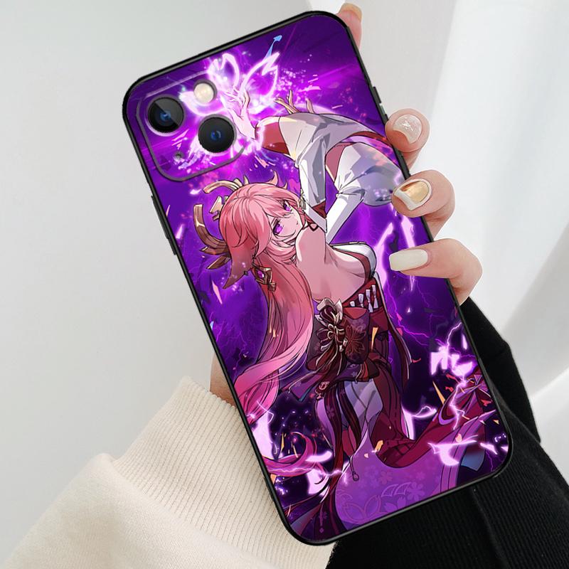 Yae Miko Genshin Impact Phone Case For iPhone 17 Pro Max 14 13 12 11 15 16 Pro Max mini 16 15 Plus 16e 17 Air Cover