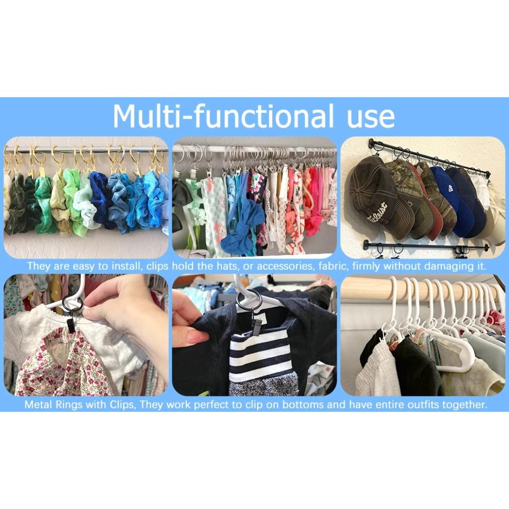 Curtain Rings Clips Metal Decorative Rustproof Drapery Window Curtain Hanging Ring Hook Hanging Clothes Clip Hanger