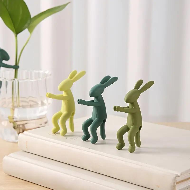 3Pcs Cute Rabbit Monkey Plant Stakes Plant Support Stand Hydroponic Stabilizer Plastic Holders For Seedlings Stems And Cuttings