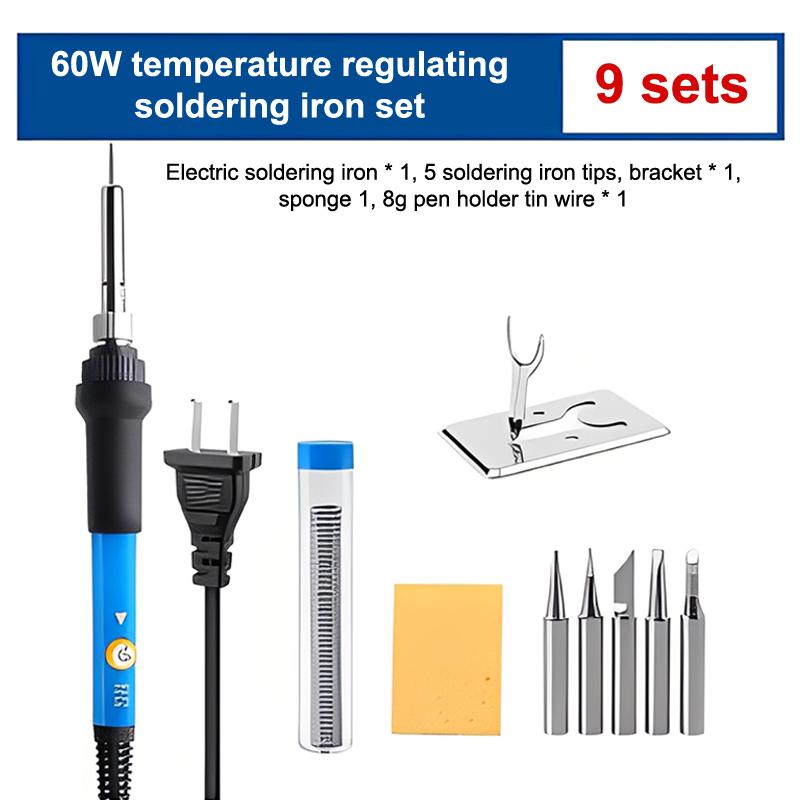 Soldering Iron Kit 60W Soldering Iron Circuit Board Repair Soldering Kit Adjustable Temperature Solder Welding Tools