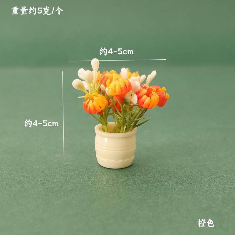 Miniature Mini Plastic Simulation Vase Green Luo Plant Finished Flower Outdoor Doll House Model Accessories for 1:12 Dollhouse
