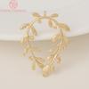 (827)6CPS 23x30MM 24K Gold Color Plated Brass Hollow Flower Vine Charms Pendants High Quality For DIY Jewelry Making