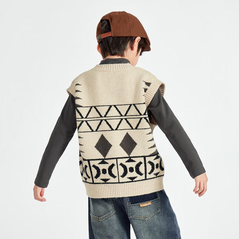 DuoDuoJia Boys' Icelandic Jacquard Knit Vest