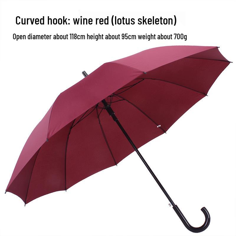 

Extra Large Double Canopy Black Umbrella with Hook Handle and UV Protection