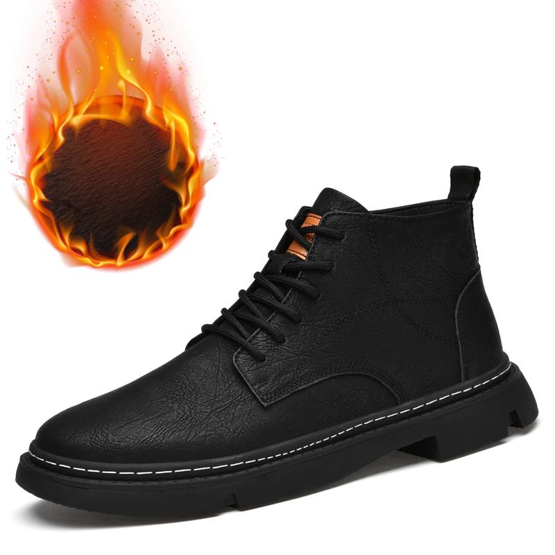 Fashion Classic Brand Men's Workwear Boots Thick Soled Wear-resistant Men's High Top Shoes High-quality Genuine Leather Casual Shoes