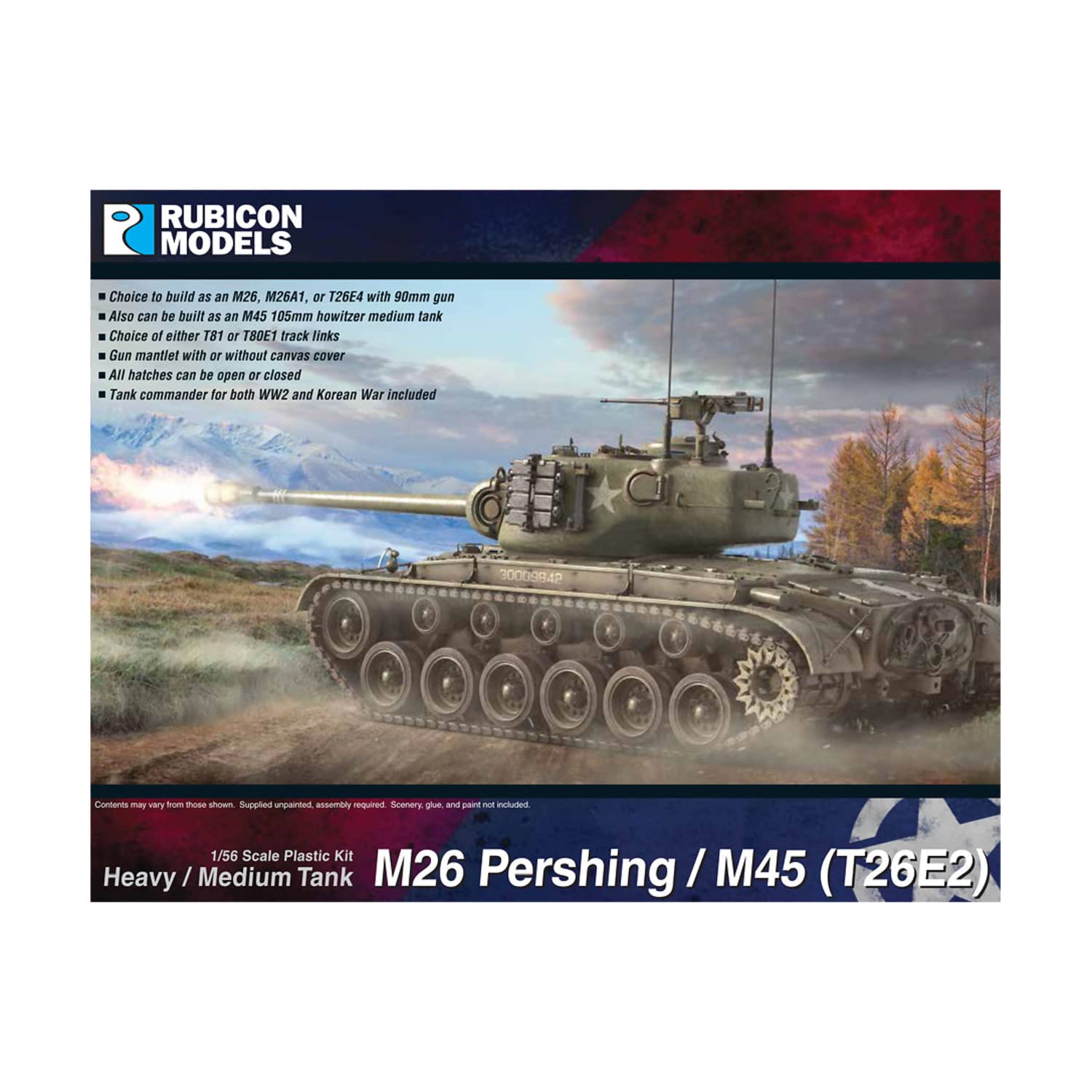 

Rubicon Models Армия США M26 Пластиковая модель RB0116 1/56 Pershing/M45 (T26E2)