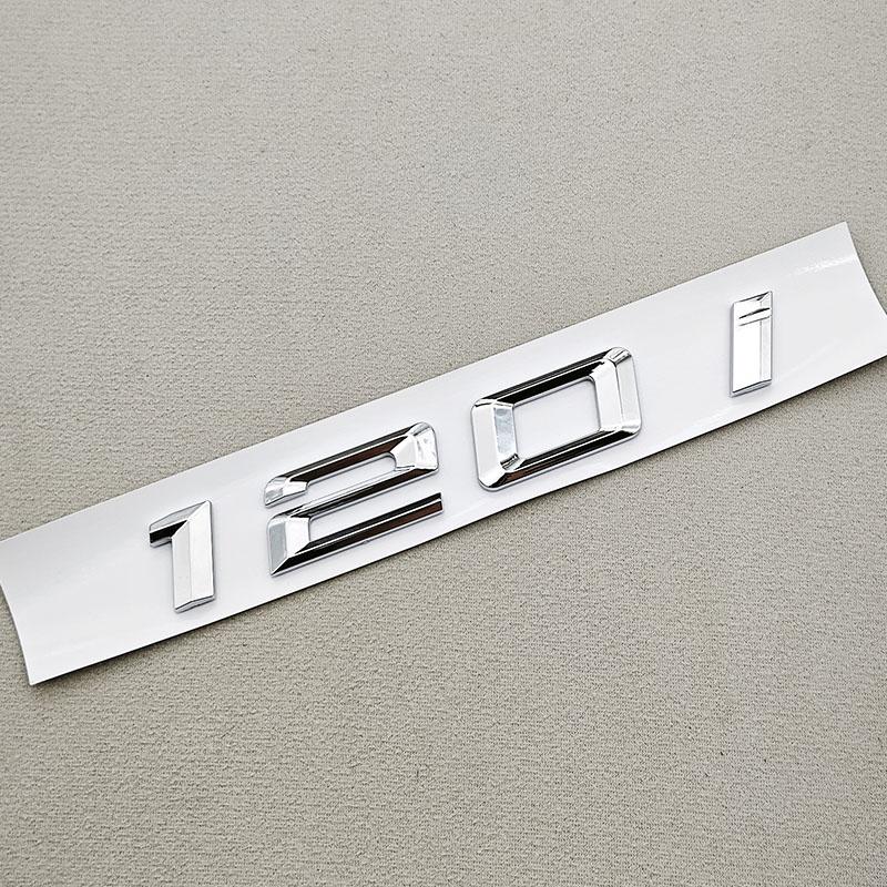 3D ABS Chrome Car Letters Logo 118i 120i 125i Rear Trunk Badge Emblem Sticker For BMW 118i 120i 125i Tail Marking Accessories CB4
