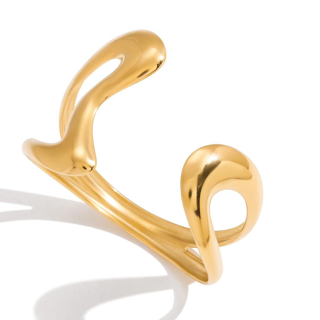 18K Gold, Light Luxury High-end Line Double-layer Wave Bracelet Bracelet Jewelry.