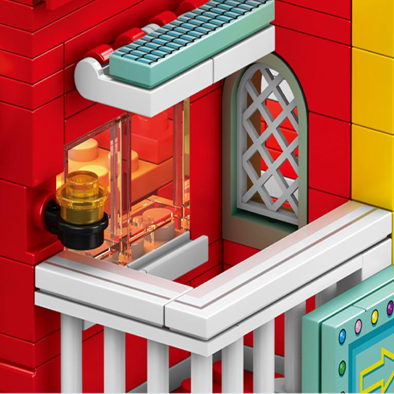 Stadt Bausteine Street View Burgerladen Blockhaus Laden Bauset Desktop Deko Kinder DIY Spielzeug Weihnachts- Geburtstagsgeschenk