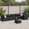 Vidaxl 7-Cz. Set da Salotto per Giardino, Cuscini, Rattan Nero PE