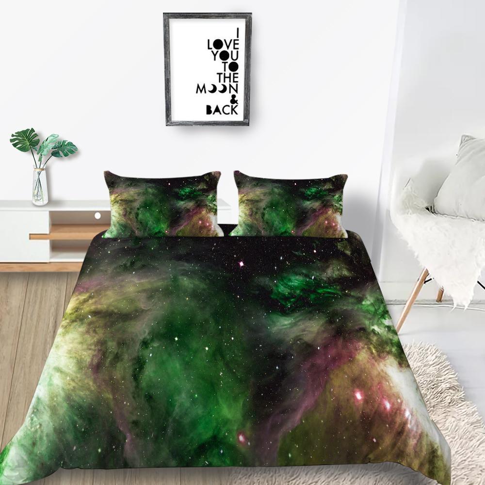 Star Printing Bedding Single Double Bed Full Size 3D Microfiber Universe Printing Pillowcase and Quilt Cover 2/3 Comfortable Home Decoration