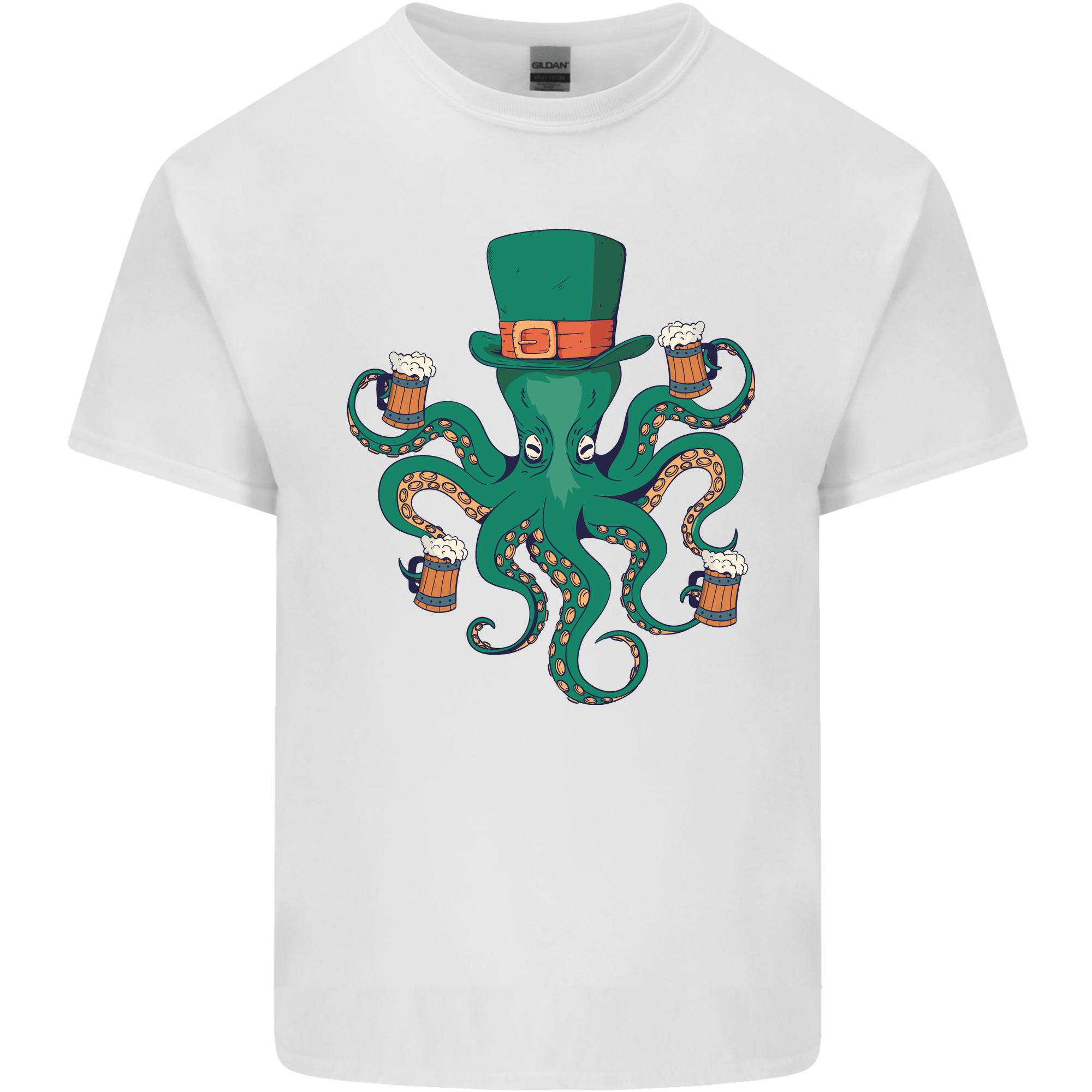 Irish Octopus Funny St Patricks Day Beer Alcohol Unisexs Light Cotton TShirt S