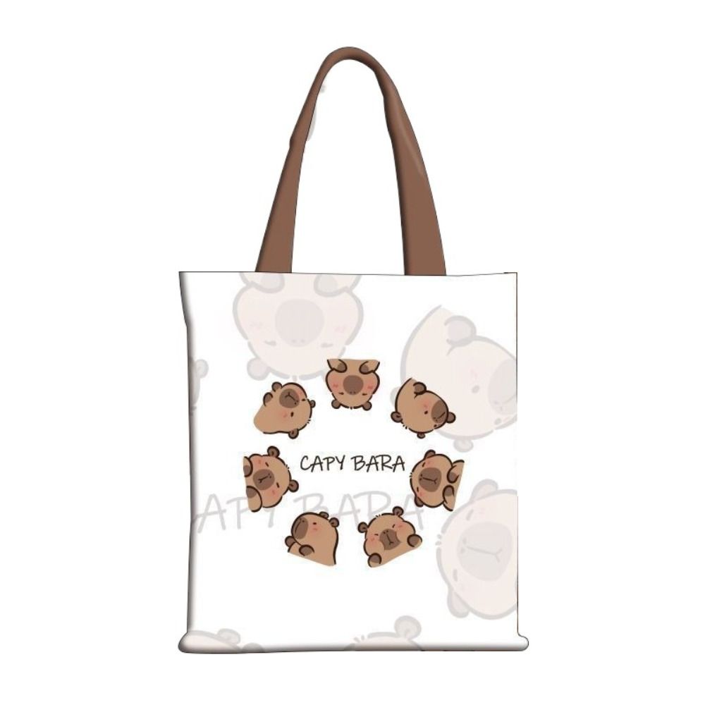 Tote Bag Cute Capybara Bags Canvas Large Capacity Capibara Handbag  Unisex