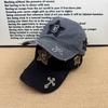 Retro old pentagram cross baseball cap men's and women's versatile soft top sunshade cap tide