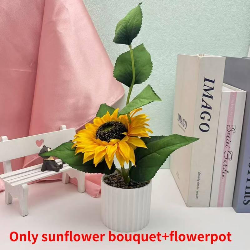 

Simulated Sunflower Green Plant Bonsai For Indoor And Outdoor Decoration Sunflower Basket