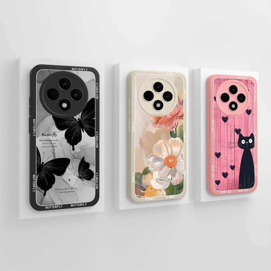 For Oppo Reno 12F Case Cute Anime High Quality Funda Soft Liquid Silicone Bumper For Oppo Reno 12 F 4G 5G Anti Drop Back Covers