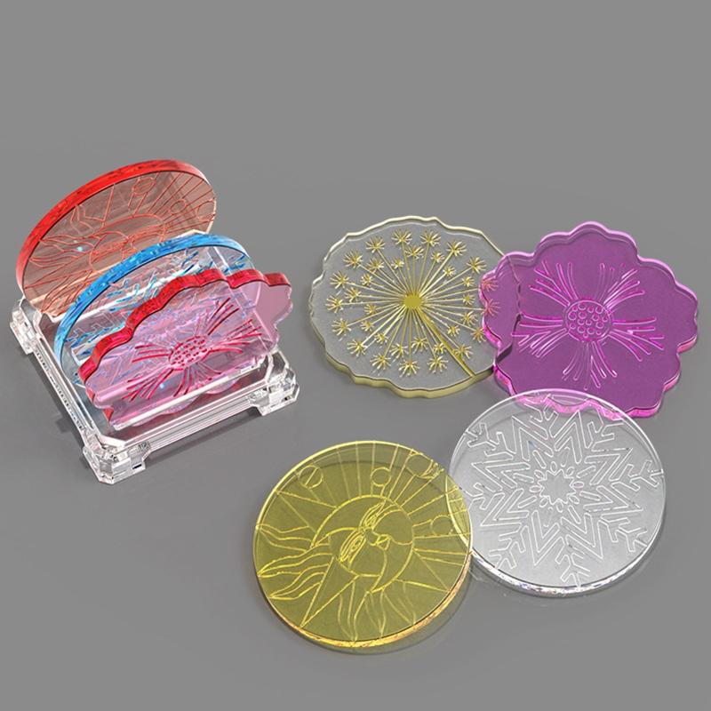 Irregular Flower Pattern Coaster Tray Silicone Mold Epoxy Resin Mold for Stylish Home Decoration Handmade Cup Mat Mould