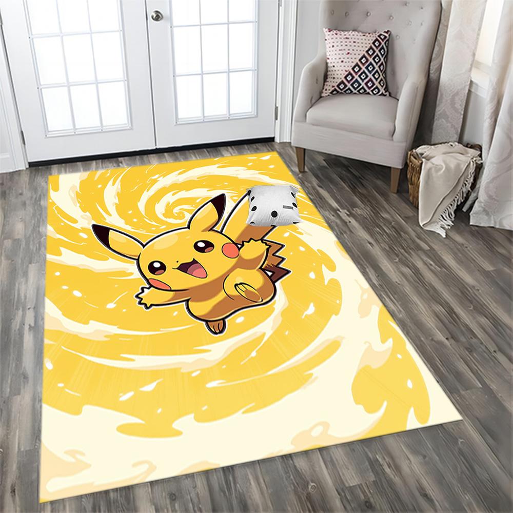 Pikachu's Electric Adventure rug for living rooms, bedrooms, home décor, and as gifts.