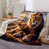 1pc Lion Printing Lightweight Flannel Blanket, Comfortable and Warm Blanket, for Camping Sofa Bed and Couch Office, Gift