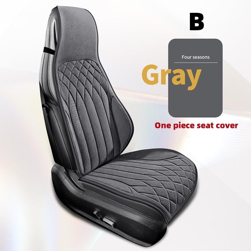 Suede Car Seat Cover Universal Front Seat Anti-skid Support Cushion Fashionable Luxury Car Interior Seat Vest Shape Protection