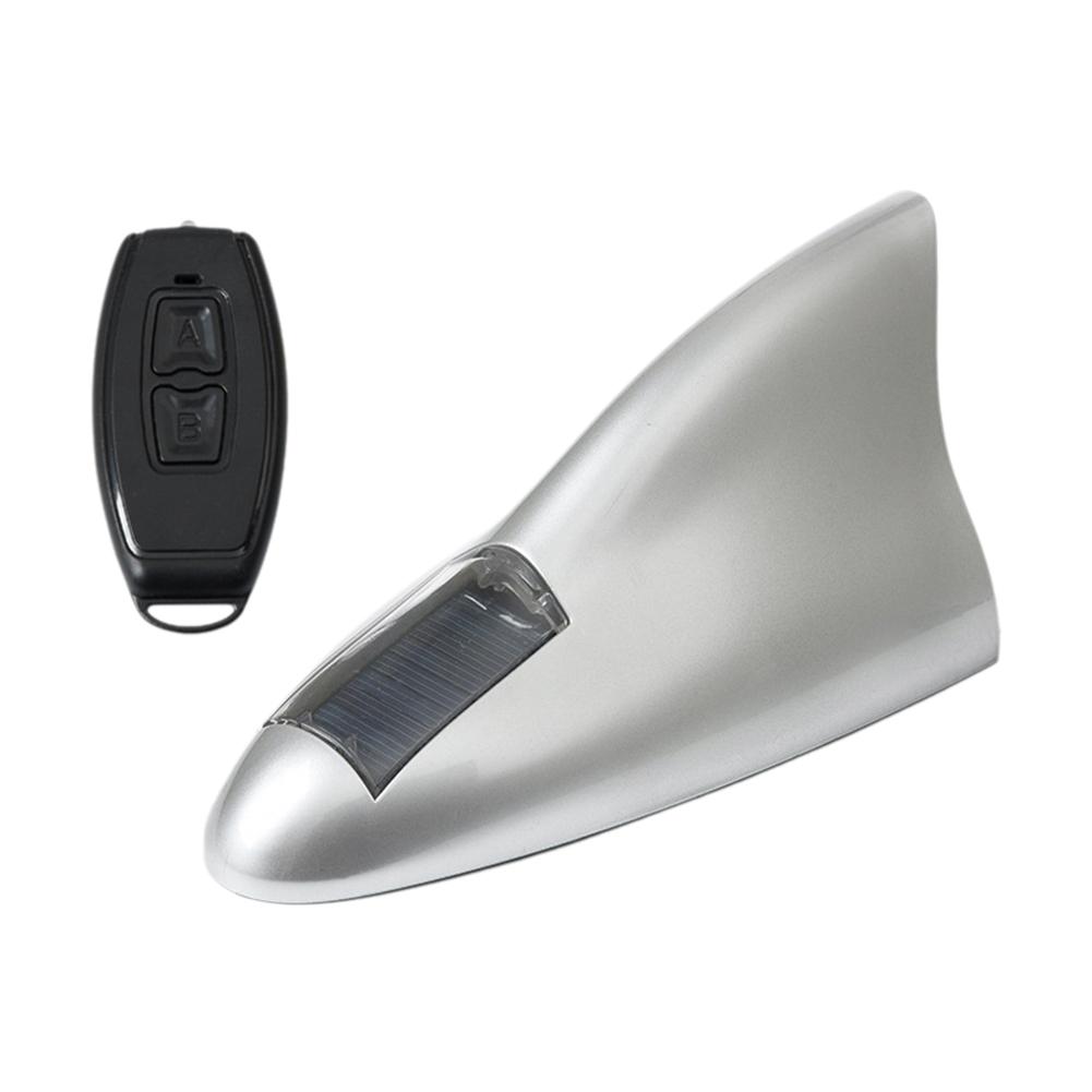 Universal Car Shark Fin Antenna LED Warning Light Radio Spoiler Car Accessories Control Roof Remote Decoration O7W8