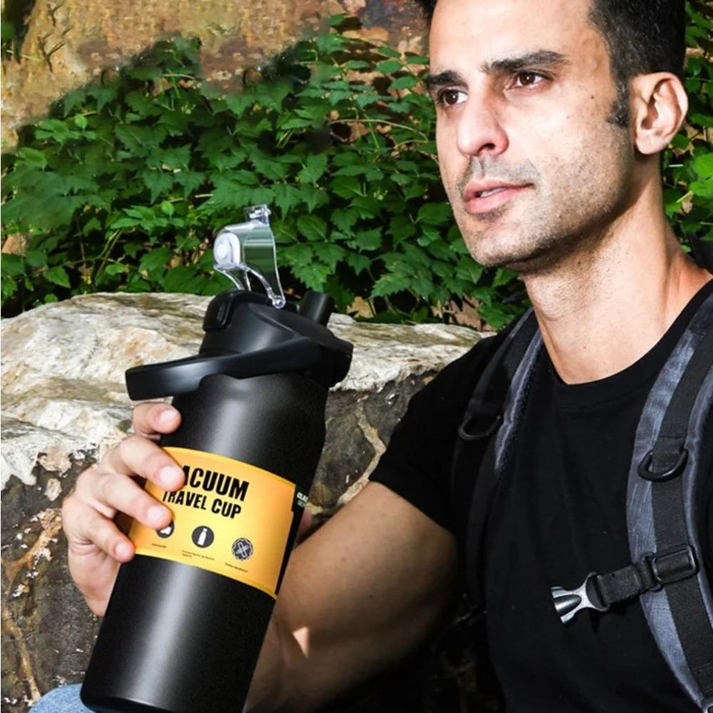 1 Pack Thermos Flask Outdoor Thermos Flask 304 Stainless Steel Vacuum Insulated Cup Portable Sports Water Bottle with Straw