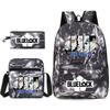 Large Capacity Schoolbag with Shoulder Strap; Student Three-piece Pencil Case Set