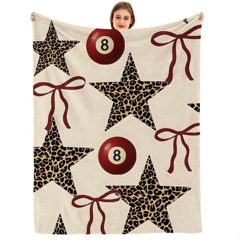 Layered Pink Gray Star Anime Cartoon Flannel Blanket Soft Warm Throw for Bedroom Sofa Car Kids Holiday Gift