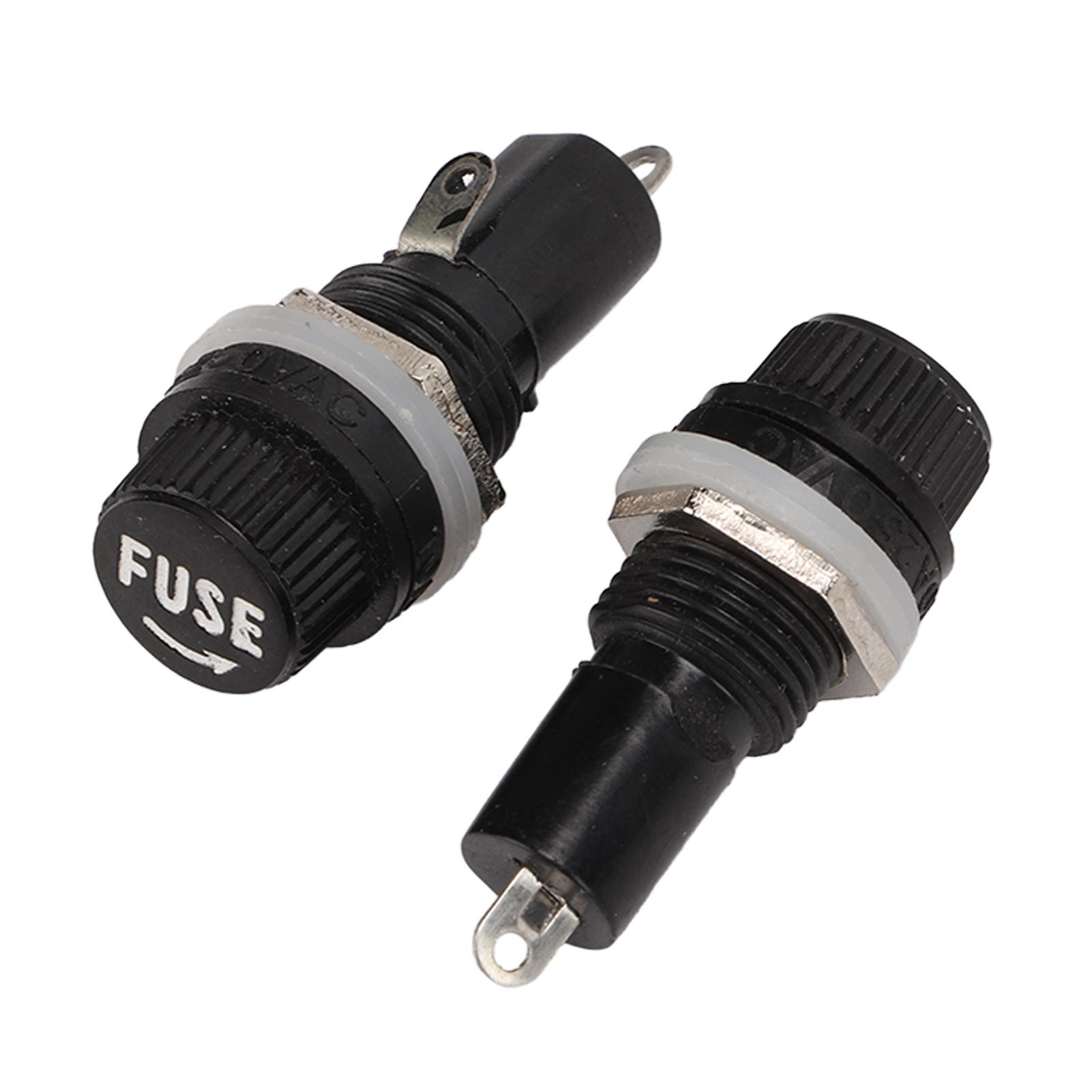 

100pcs 5x20mm Fuse Holder 10A 250V Electrical Panel Mounted Fuse Holder for Electronic Equipment