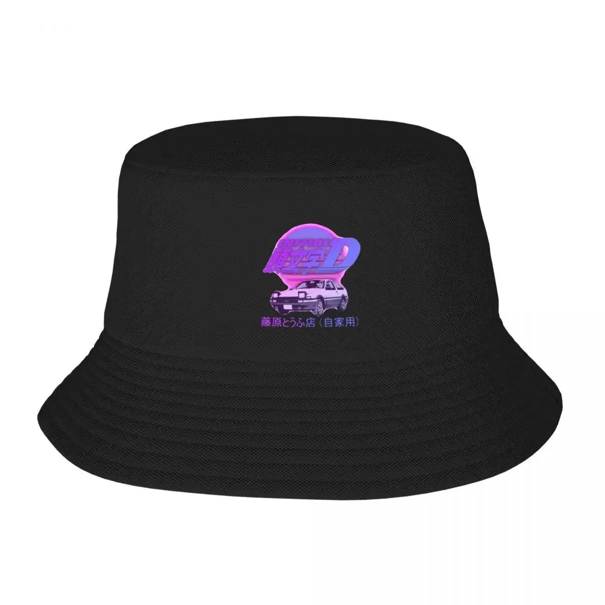 Harajuku Initial D AE Bucket Hat Women Packable Outdoor Japan Anime Fishing Caps Spring Headwear One Size
